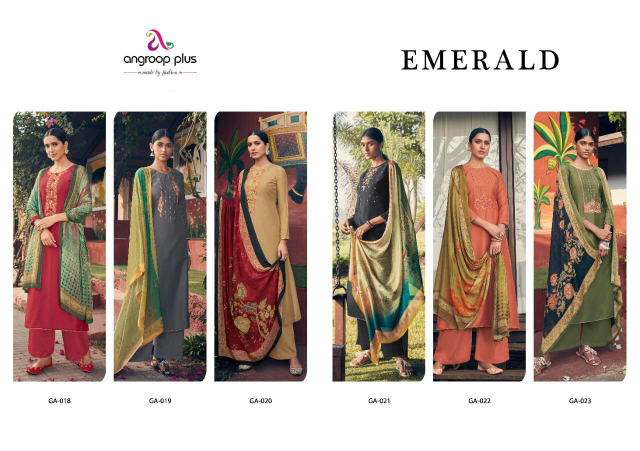 Angroop Plus Emerald Salwar Suit Wholesale Catalog 6 Pcs (15)