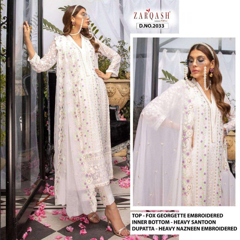 Azure by Zarqash Series Salwar Suit in White Colour